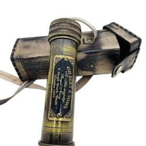 Nautical Brass Handmade Kaleidoscope with Leather Carring Case A Vintage Reproduction Gift for Childrens & Adult