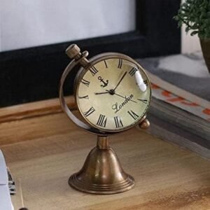 Table Clock | Mini Vintage Desk Clock for Home, Office & Gifts | Antique Finish | Roman Numerals | Classic Collectible Showpiece (2 Inch