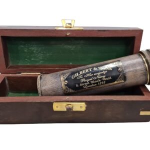 Vintage Kaleidoscope with Antique Brass Finish – Handmade Optical Toy in Wooden Box | Educational Home Decor & Unique Collectible Gift