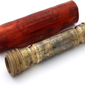 Handmade Brass Kaleidoscope with Leather Case - Vintage Look - Antique Finish -