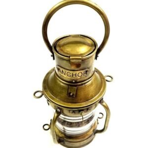 Antique Brass Maritime Oil Lamp – Vintage Ship Lantern for Home and Boat Decor