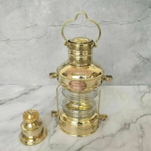 Nautical Brass & Copper Anchor 14" Oil Lantern Lamp Vintage Ship Hanging Lantern Oil Maritime Home Decor Lamp