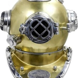 Commando Scuba Diving Helmet ~ Mark V 18" Inch Scuba Diving Helmet With Wooden Base ~ Maritime Ship's Decorative Helmet ~ Best Decore Gift