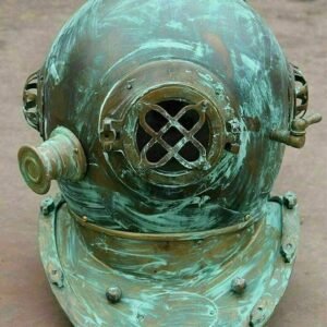 Vintage Helmet Navy V mark Nautical Shinny Brass Divers Diving Helmet Clock V55