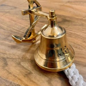 Bell Nautical US Navy Anchor Ship Bell Wall Mounted Brass Bell Antique Ship