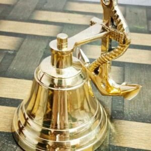 Vintage Solid Brass Service Bell - Antique Style Desk Bell for Hotel Front Counter