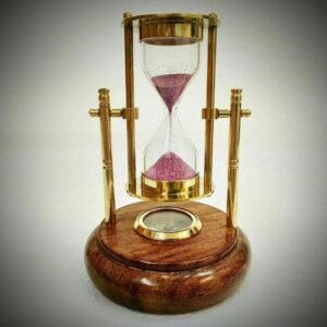 Vintage Maritime Nautical Decor: Antique Wooden Hourglass Sand Timer