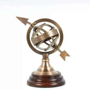 5" Brass Armillary Sphere World Globe with Sundial Arrow vintage Décor & Gifts