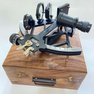 Nautical 9" Solid Aluminium Working Navigational ya Sextant with Wooden Box
