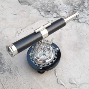 Telescope Alidade Compass Gift Decor Nautical Brass Antique Magnetic Chrome