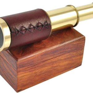 "Antique 6" Maritime Brass Telescope with Wooden Box - Perfect Gift for Marine Enthusiasts"