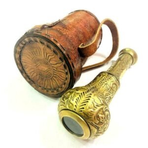 "Captain's 6" Brass Handheld Telescope with Wooden Box: Nautical Collectible"