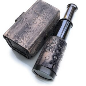 "Victorian Maritime 6" Brass Telescope with Decorative Box: Elegant Nautical Collectible"