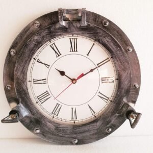 Black Antique Marine Brass Ship Nautical Porthole Clock Nautical Wall Decor