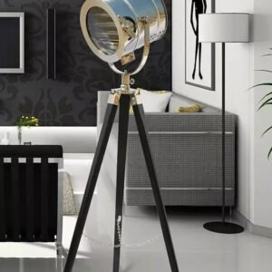 Studio Search Light With Wooden Tripod Floor Lamp Spotlight Home Decor