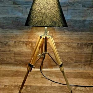Nautical Table Lamp Natural Tripod Wooden Stand (Without Shade) Christmas Gift