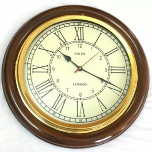 12" Brass Roman Wall Clock London Dial | Antique Wooden Vintage Home Décor Gift