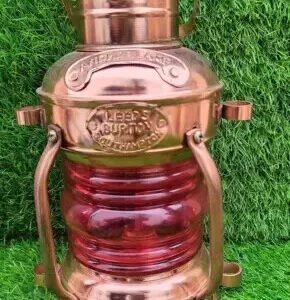 10" Copper and Brass Nautical Oil Lamp – Marine Ship Lantern, Ideal Anchor Lamp Gift