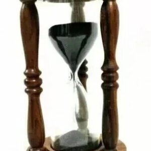 Vintage Maritime Nautical Decor: Antique Wooden Hourglass Sand Timer (C