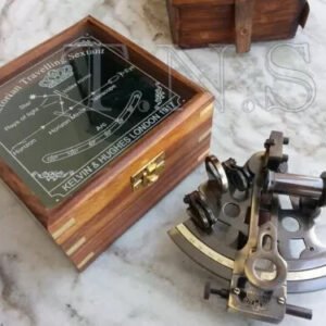 Antique Sextant Nautical Brass Astrolabe Working Marine Vintage Box Gift