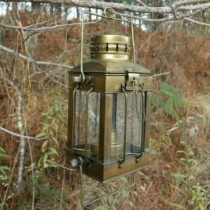 12" Antique Brass Nautical Oil Lamp – Maritime Ship Lantern for Home or Office Vintage Decor