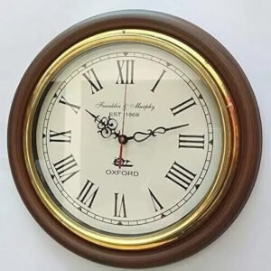 18-Inch Handmade Wooden Wall Clock – Stunning Antique Design for Home Décor