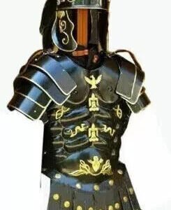 Armor Roman Greek Muscle Armour Jacket with Shoulder & Medieval Helmet, Black, Adult Rustic Vintage Home Decor Gifts (Copy)