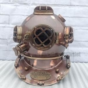 Scuba Diving Nautical Helmet ~ Mark V 18" Inch Scuba Diving Helmet With Wooden Base ~ Maritime Ship's Decorative Helmet ~ Best Decore Gift