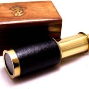 "Decorative Nautical Pirate Spyglass: 6" Brass Handheld Telescope with Box"